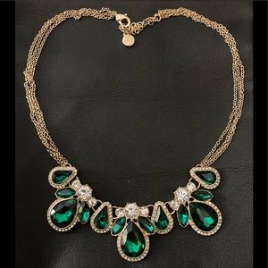 Bella Jack Gold Tone & Emerald Green Statement Necklace